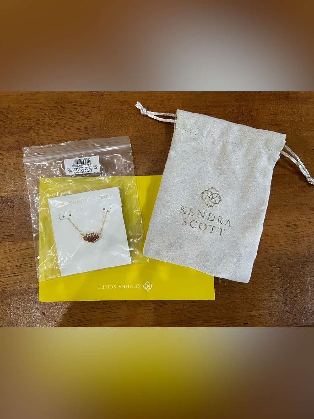 Authentic Kendra Scott Gold Chain Necklace with Football